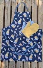 Dárkové balení - zástěra + chňapky - pivo černé