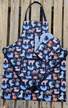 Dárkové balení - zástěra + chňapky - kočky barevné