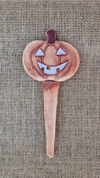 Keramický zápich dýně halloweenská 01