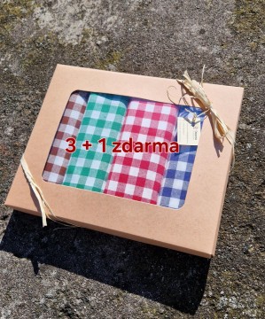 Dárkové balení kanafasových utěrek 3+1 zdarma