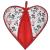 Srdíčková chňapka 08 - červená lemovka